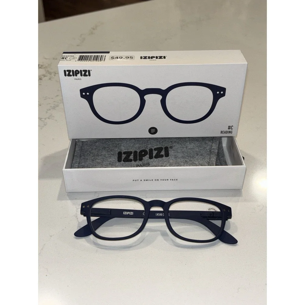 Izipizi Navy Blue Occhiali Da Lettura Reading Glasses #C 1.0 NIB